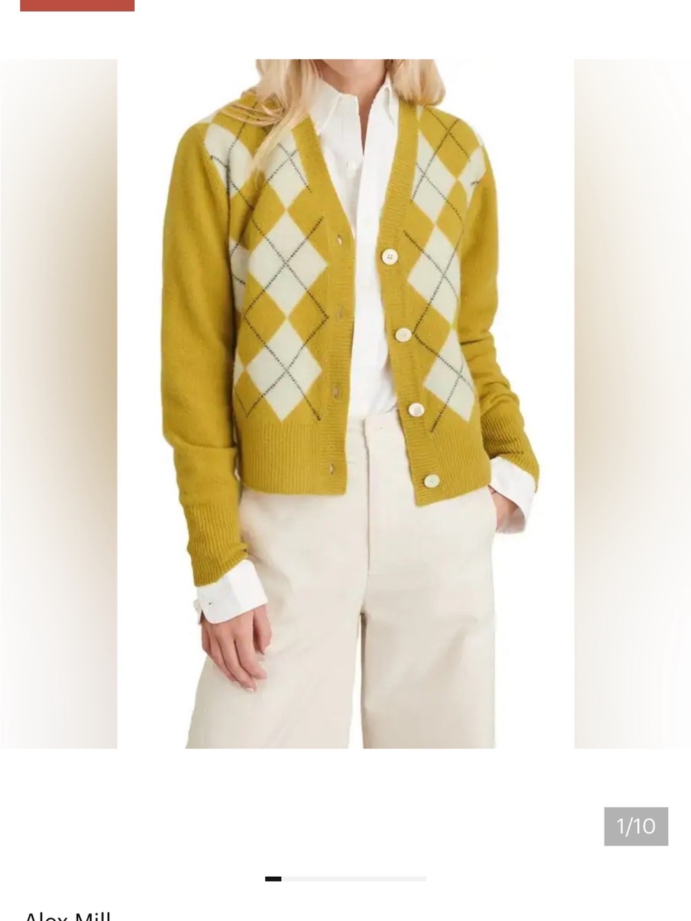 Alex mill bleeker argyle cardigan XS